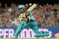 BRISBANE, AUSTRALIA - JANUARY 25:  Brendon McCullum of the Heat  plays a shot during the Big Bash League semi final match between the Brisbane Heat and the Sydney Sixers at the The Gabba on January 25, 2017 in Brisbane, Australia.  (Photo by Bradley Kanaris/Getty Images)